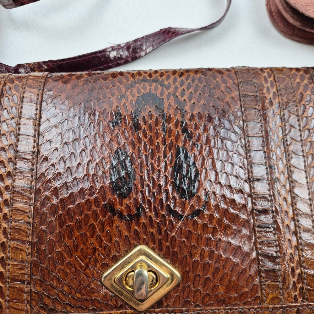 Vtg Clutch Purse Lot 9pc Beaded Eelskin Look Brocade Travel Cosmetic Retro Mix‎ - Picture 3 of 12